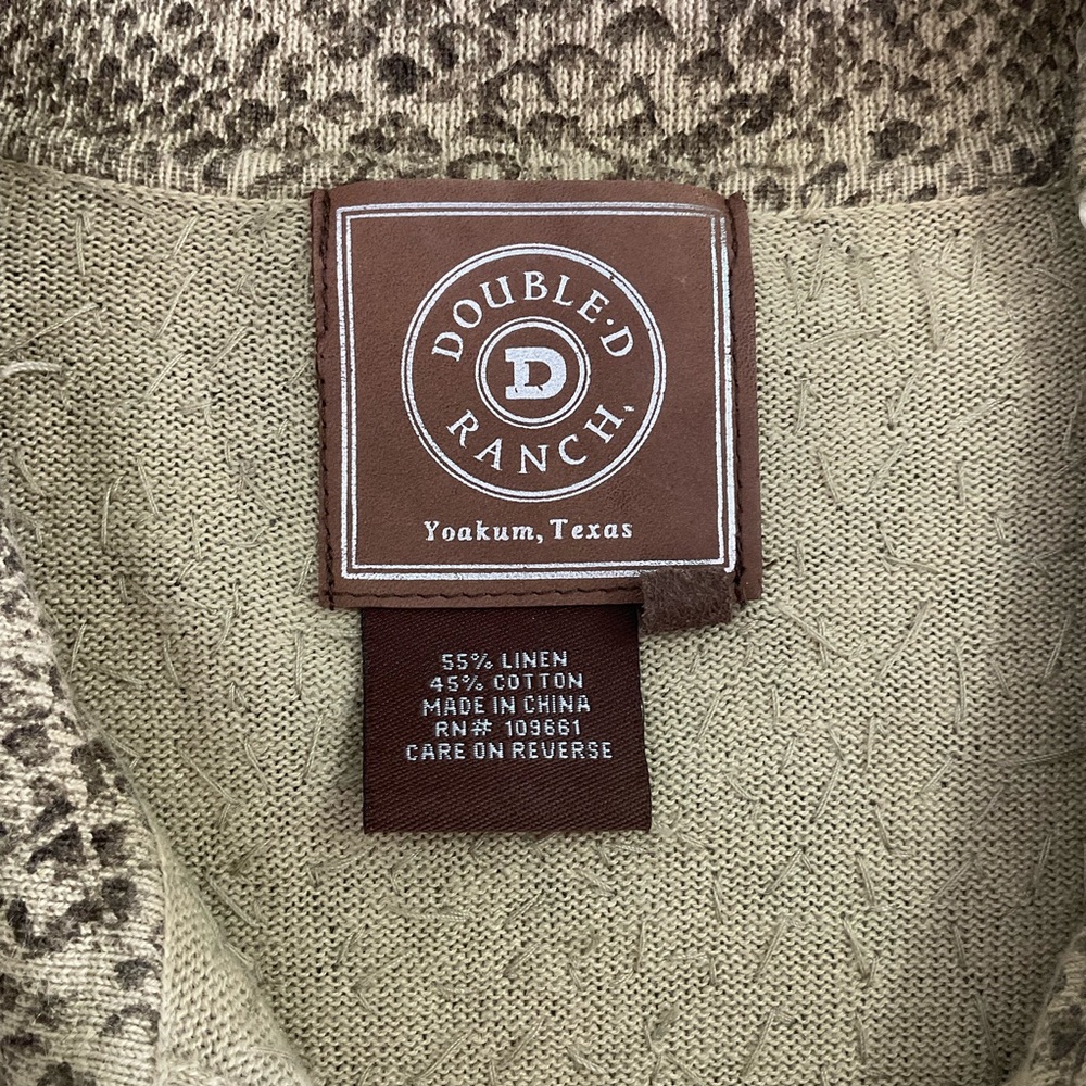 Double D Ranch Sequined Linen Embroidered Top Sz XS - Picture 5 of 6